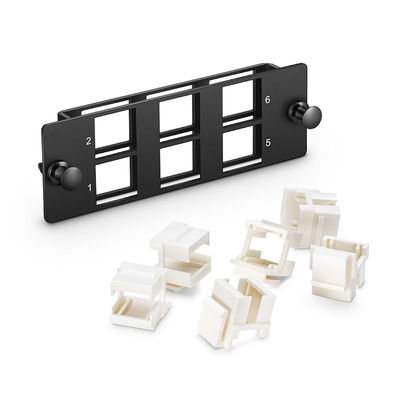 6 Port Wall Mount Fiber Patch Panel Box Multimedia Copper Modular 6 Plastic Clips