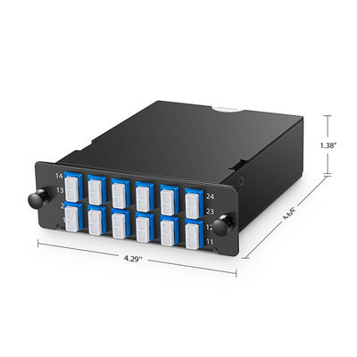 2MT12LC2SMFA 2 MTP To 12 LC 12 Strand Fiber Patch Panel 24 Fibers OS2 Single Mode